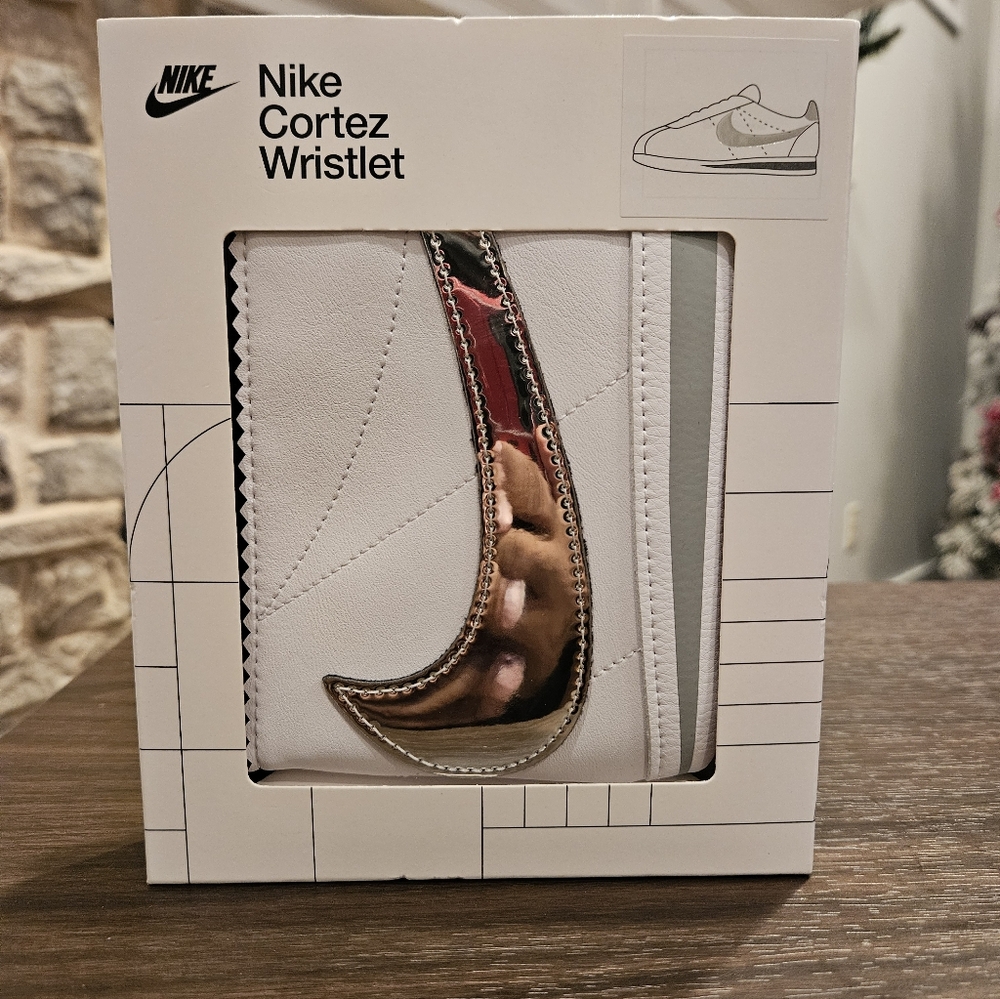 Nike Cortez Wristlet White Silver